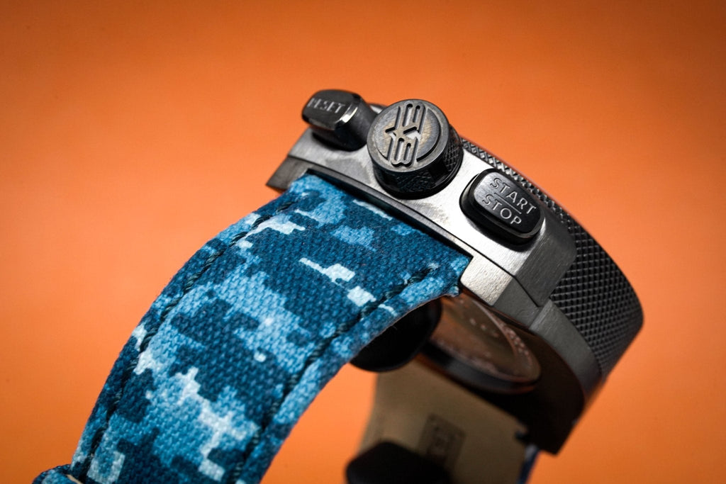 Bomberg Men's Chronograph Watch BOLT-68 Blue Camo Limited Edition