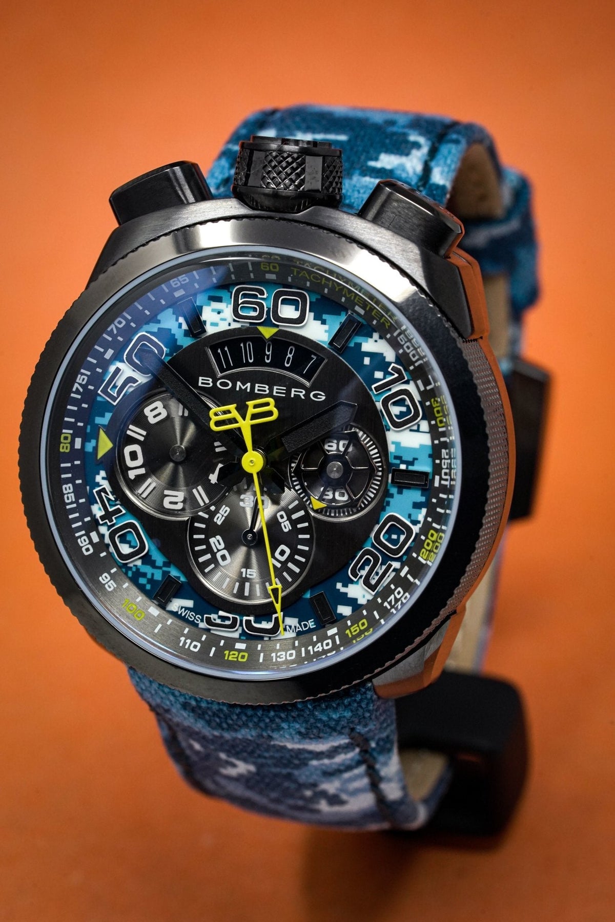 Bomberg Men's Chronograph Watch BOLT-68 Blue Camo Limited Edition