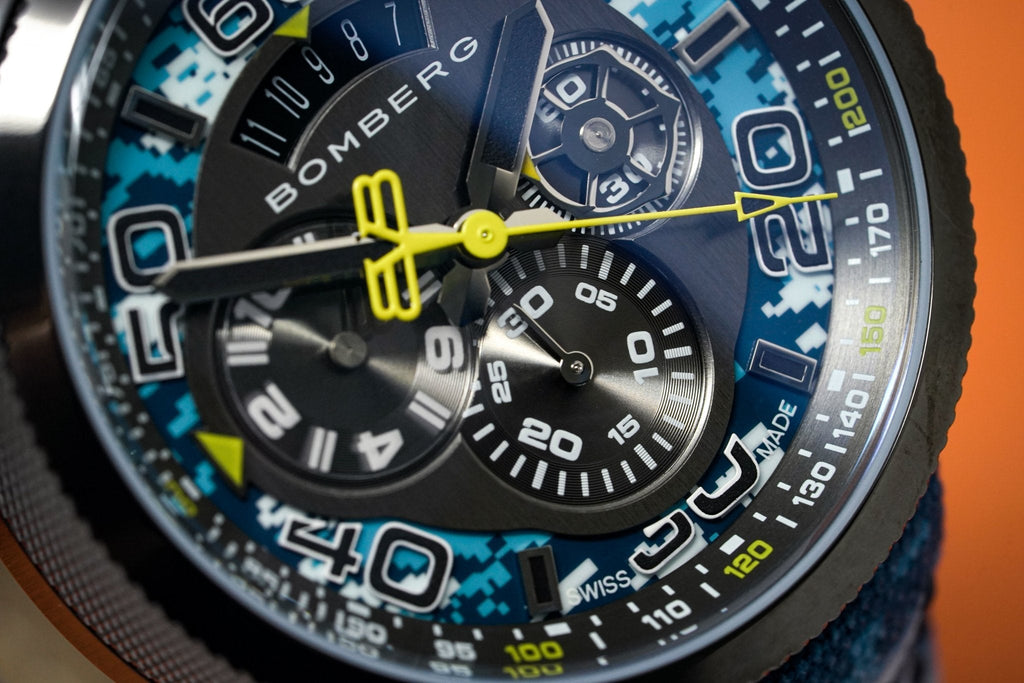 Bomberg Men's Chronograph Watch BOLT-68 Blue Camo Limited Edition