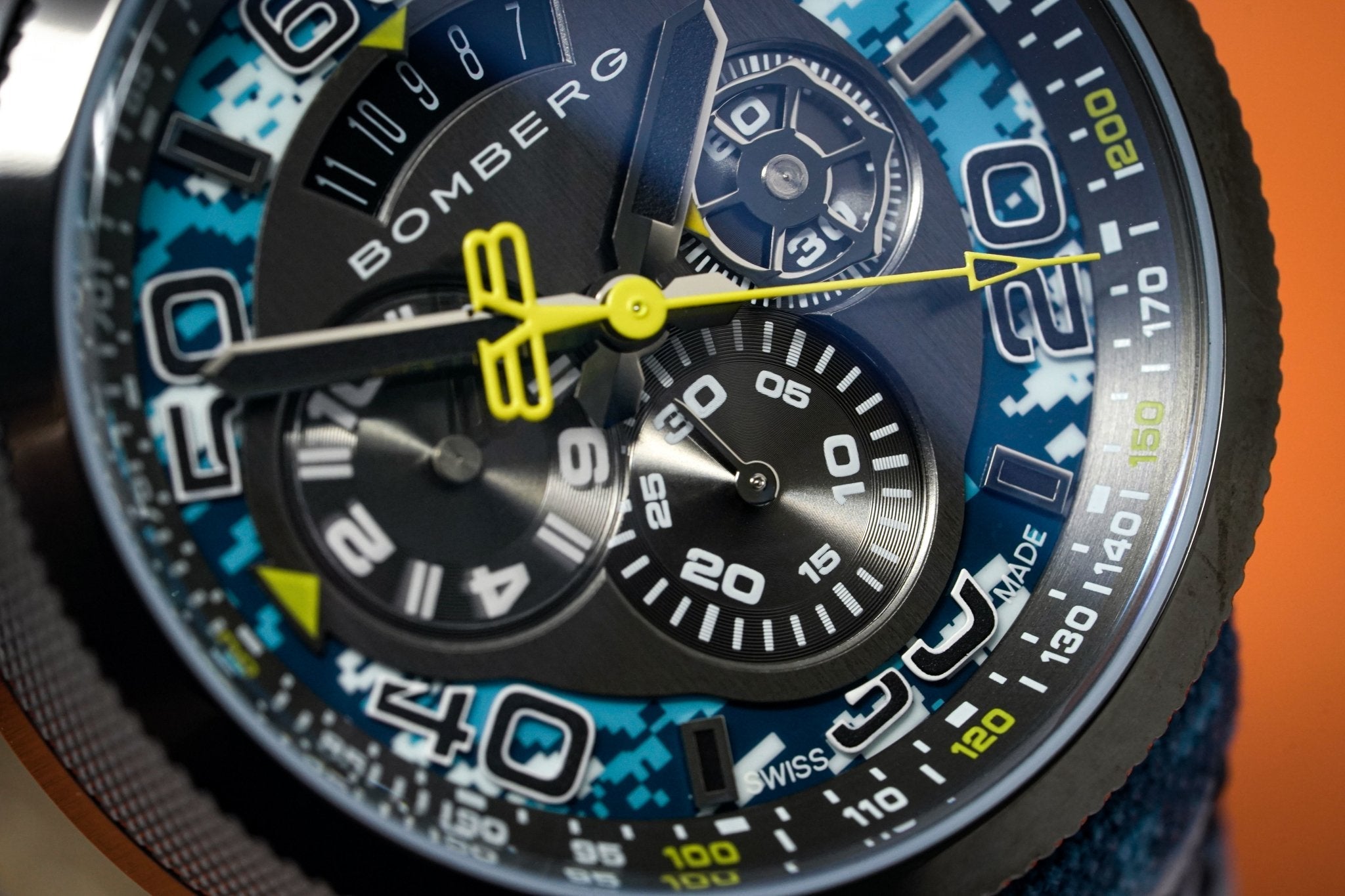 Bomberg Men's Chronograph Watch BOLT-68 Blue Camo Limited Edition