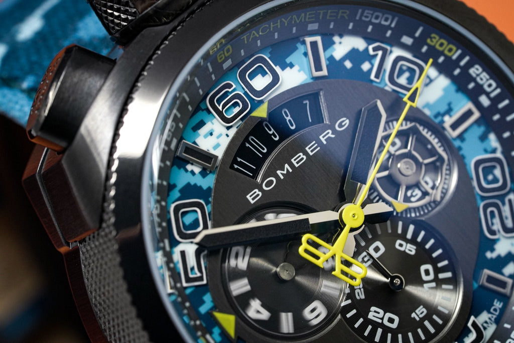 Bomberg Men's Chronograph Watch BOLT-68 Blue Camo Limited Edition