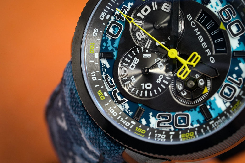 Bomberg Men's Chronograph Watch BOLT-68 Blue Camo Limited Edition