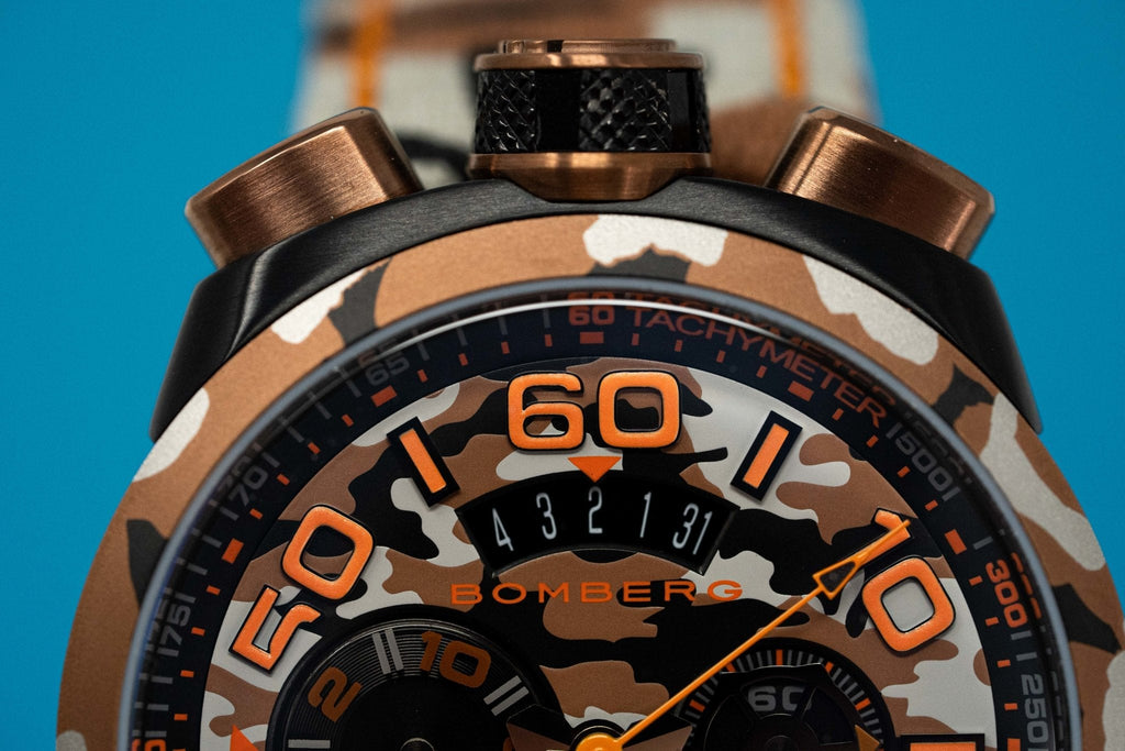 Bomberg Men's Chronograph Watch BOLT-68 Orange Camouflage Limited Edition