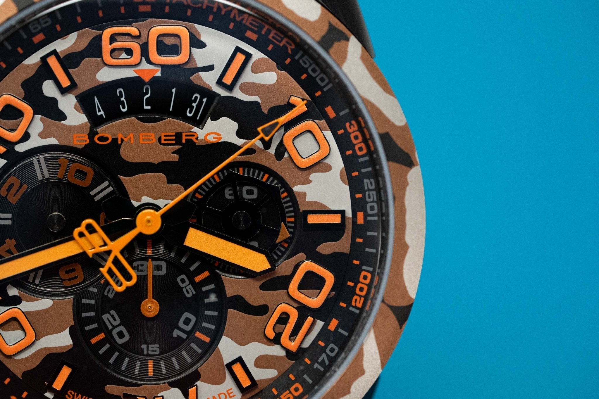 Bomberg Men's Chronograph Watch BOLT-68 Orange Camouflage Limited Edition