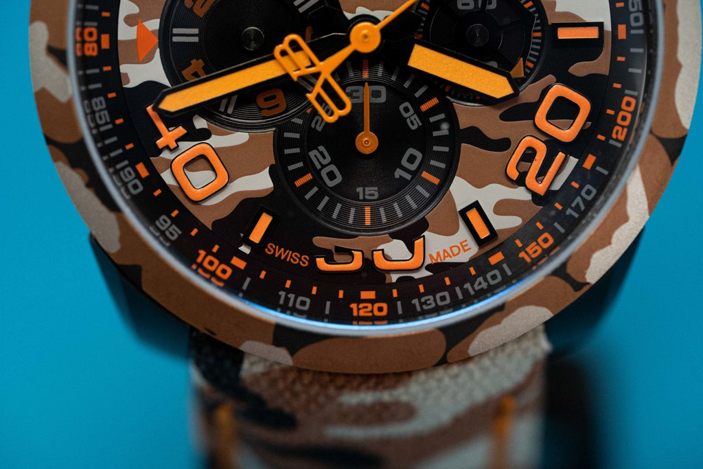 Bomberg Men's Chronograph Watch BOLT-68 Orange Camouflage Limited Edition