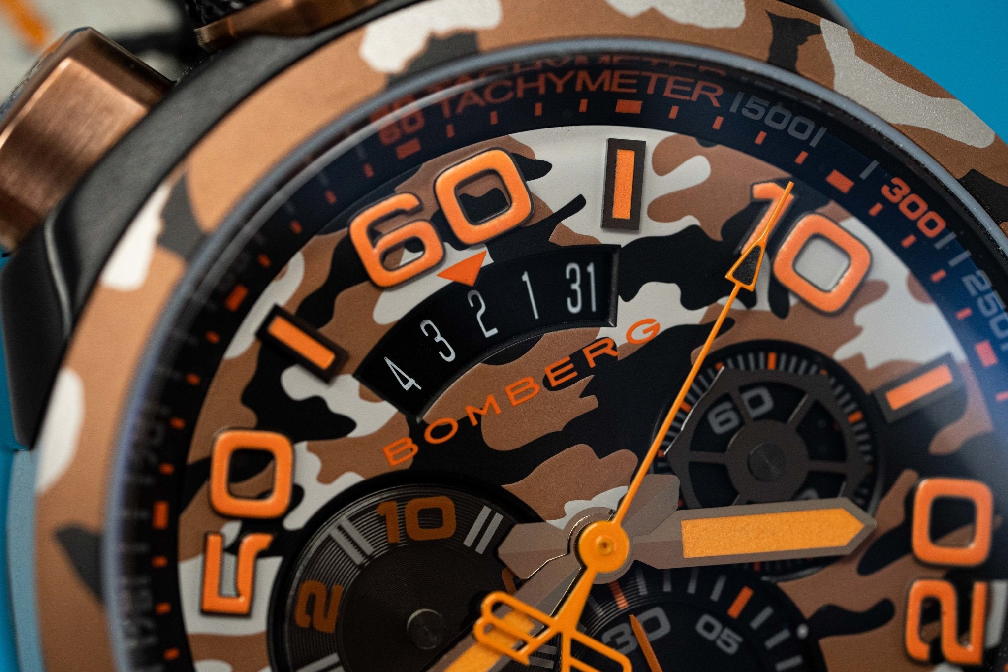 Bomberg Men's Chronograph Watch BOLT-68 Orange Camouflage Limited Edition