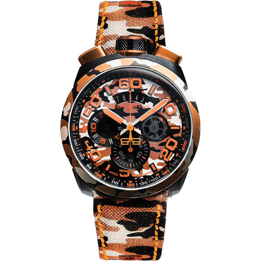 Bomberg Men's Chronograph Watch BOLT-68 Orange Camouflage Limited Edition