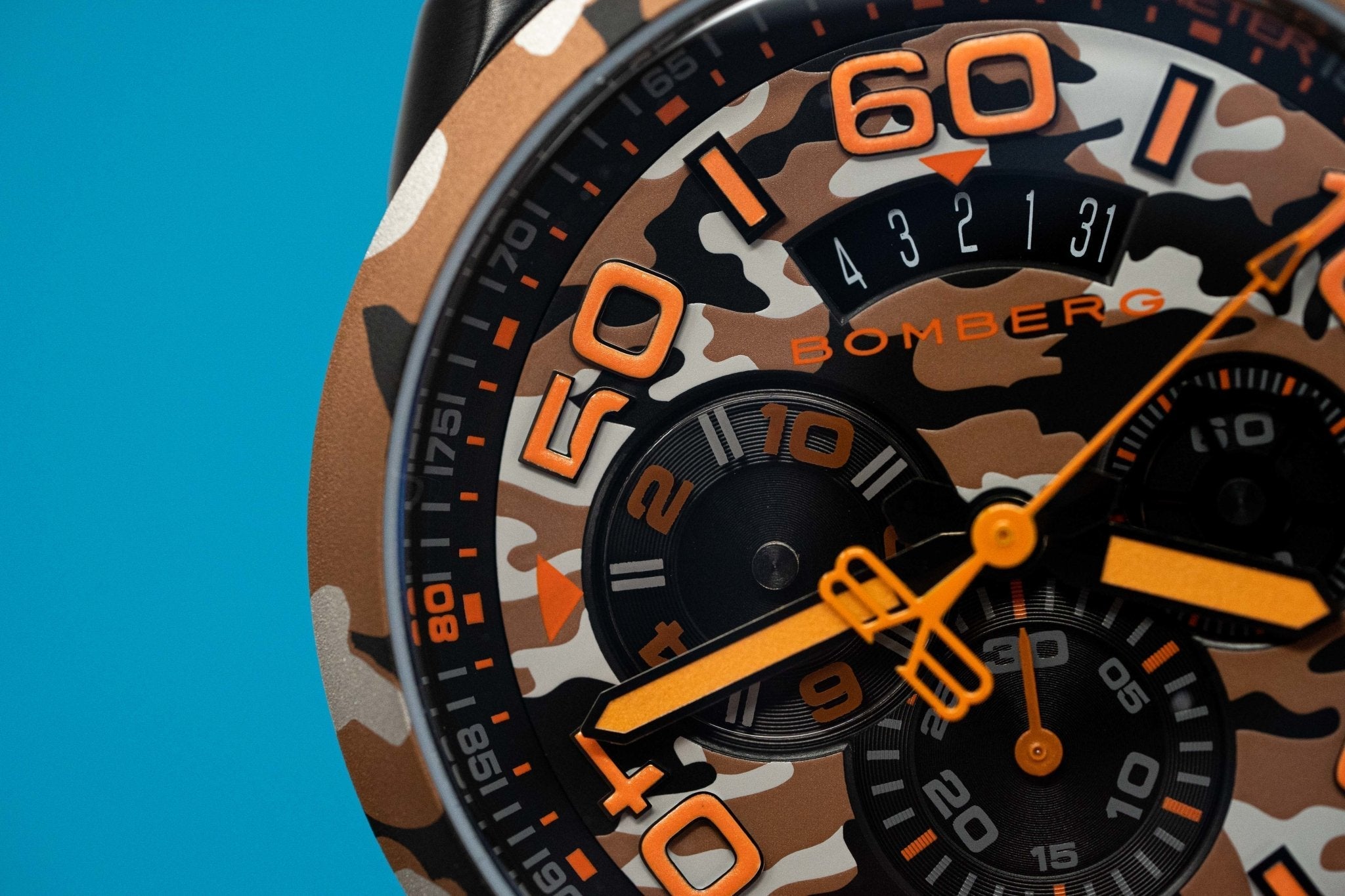 Bomberg Men's Chronograph Watch BOLT-68 Orange Camouflage Limited Edition