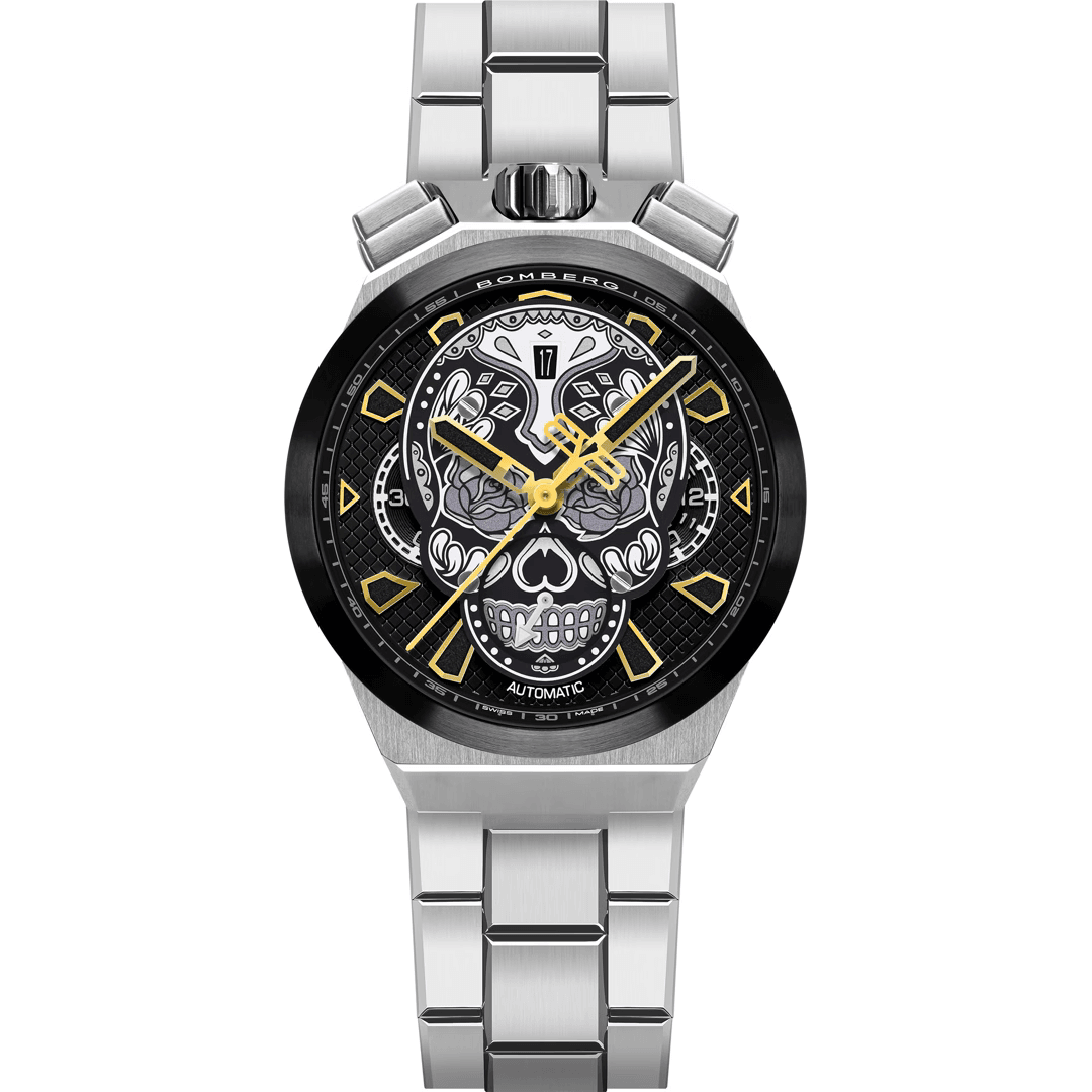 Bomberg Men's Bolt-68 Neo Calaveras Black Silver