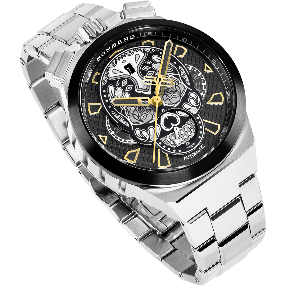 Bomberg Men's Bolt-68 Neo Calaveras Black Silver