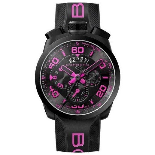 Bomberg Men's Chronograph Watch BOLT-68 Black PVD Pink