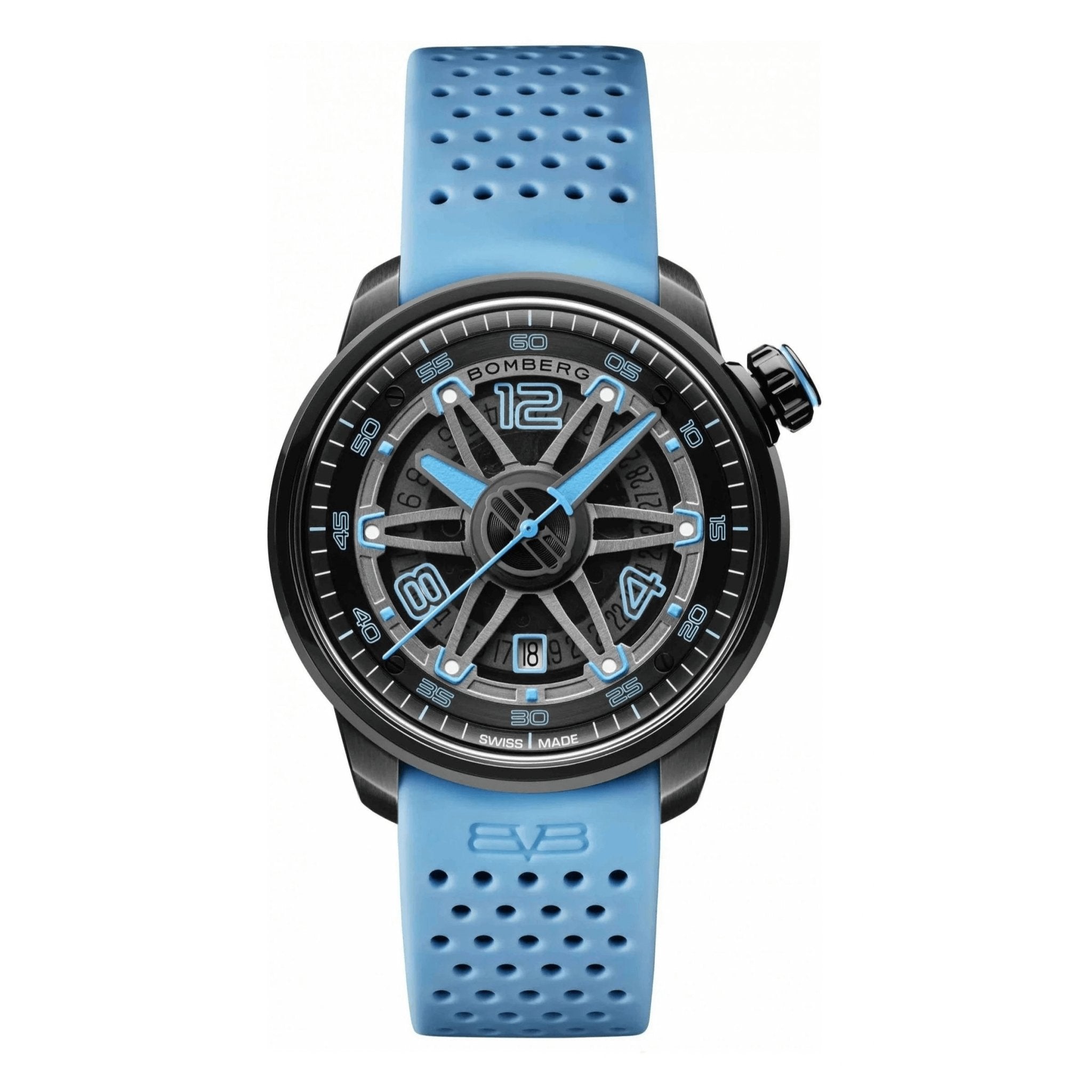 Bomberg Men's Watch BB-01 Black PVD Blue
