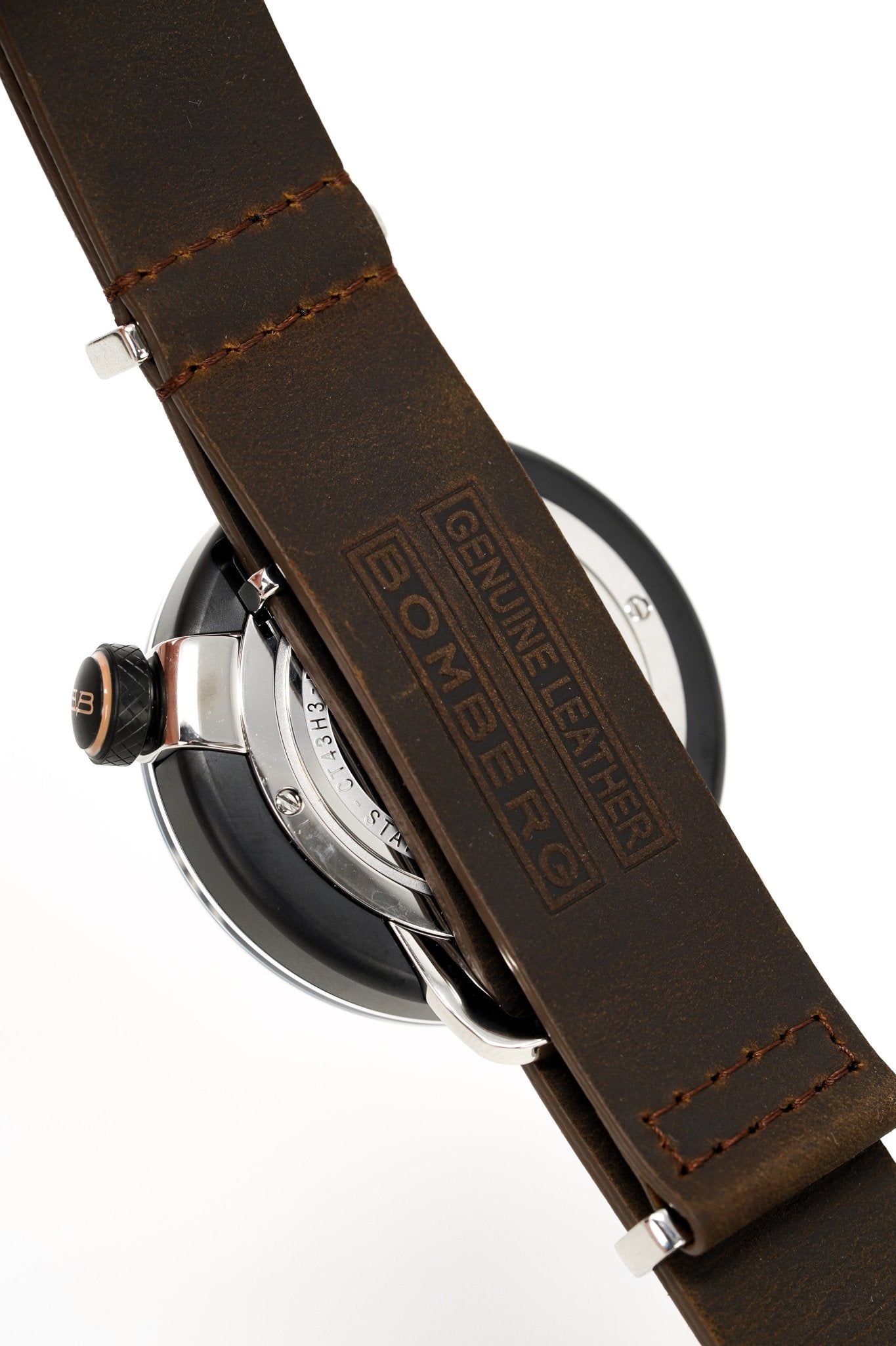 Bomberg Men's Watch BB-01 Black PVD Brown