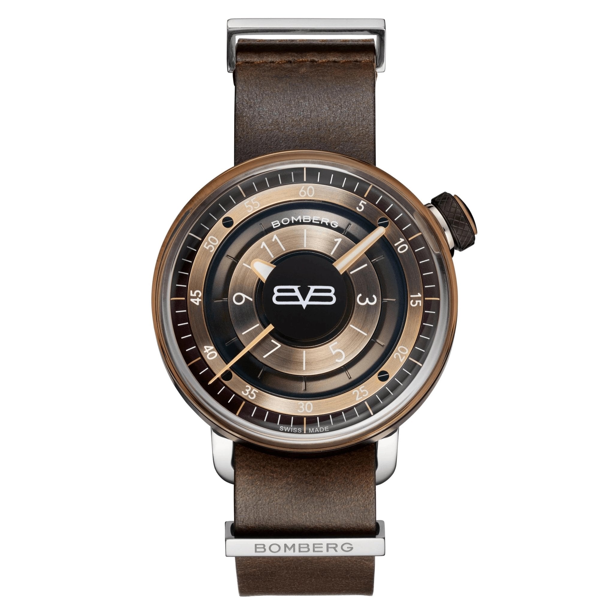 Bomberg Men's Watch BB-01 Black PVD Brown