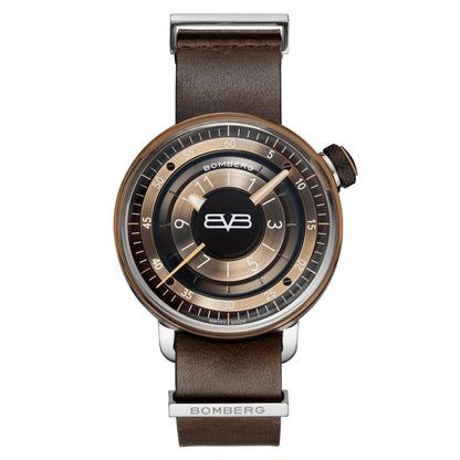 Bomberg Men's Watch BB-01 Black PVD Brown