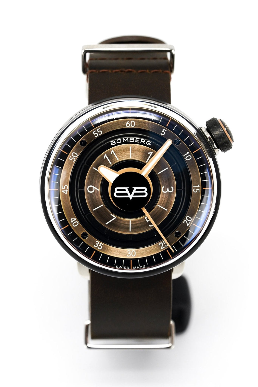 Bomberg Men's Watch BB-01 Black PVD Brown