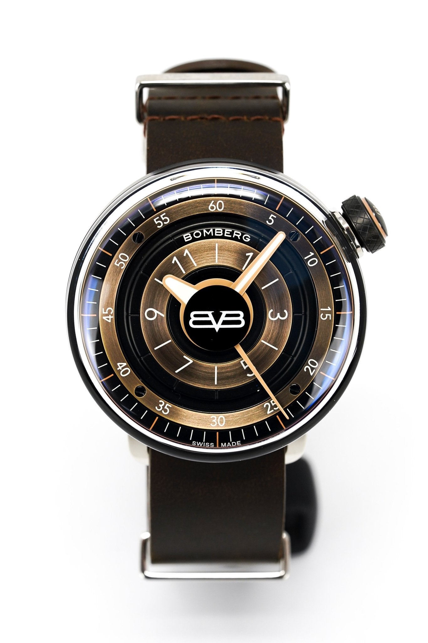 Bomberg Men's Watch BB-01 Black PVD Brown