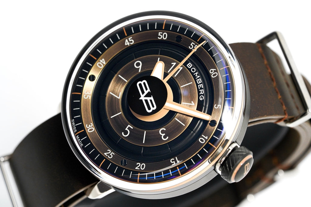 Bomberg Men's Watch BB-01 Black PVD Brown