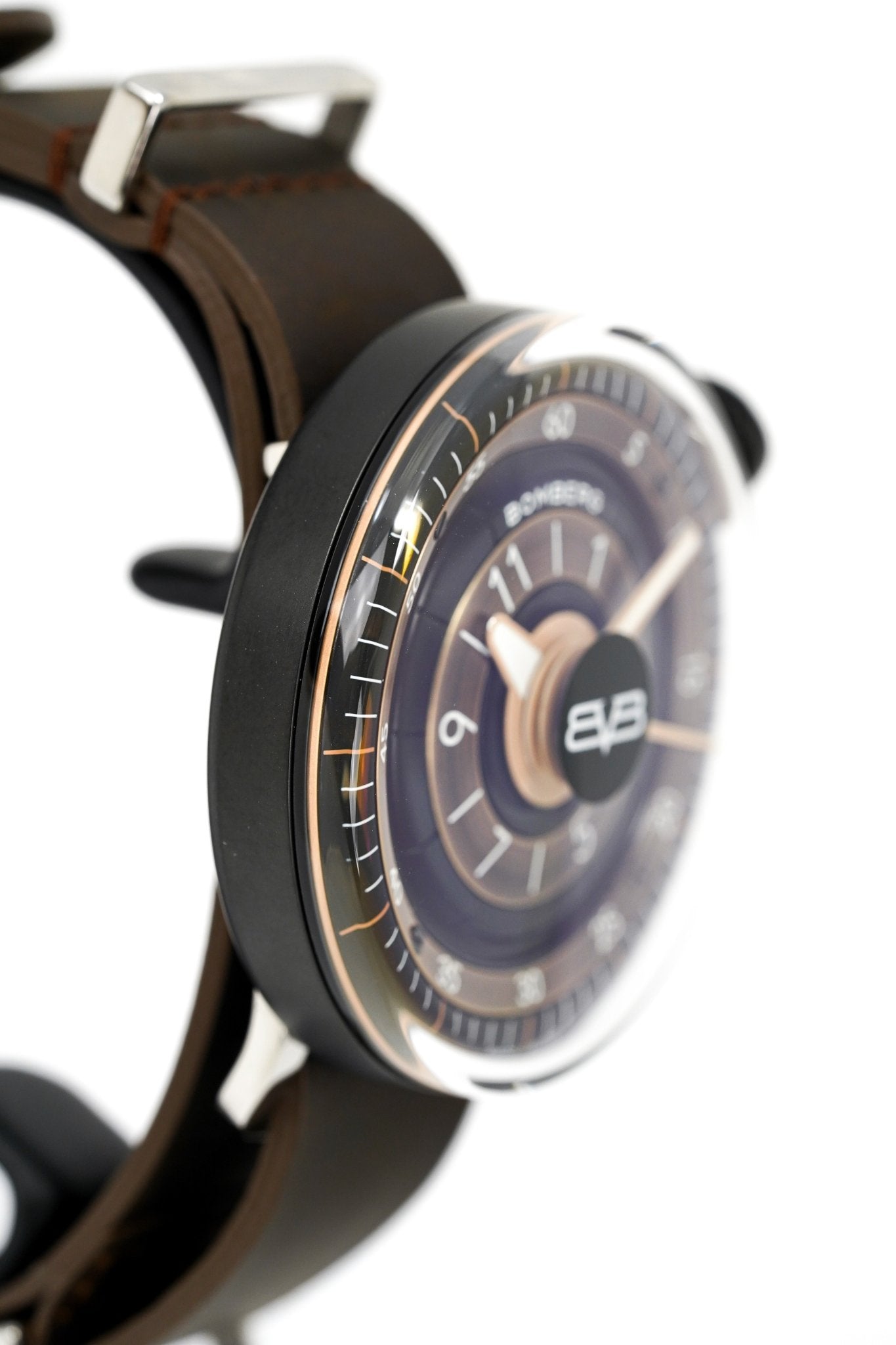 Bomberg Men's Watch BB-01 Black PVD Brown