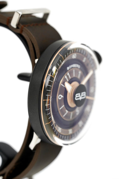 Bomberg Men's Watch BB-01 Black PVD Brown