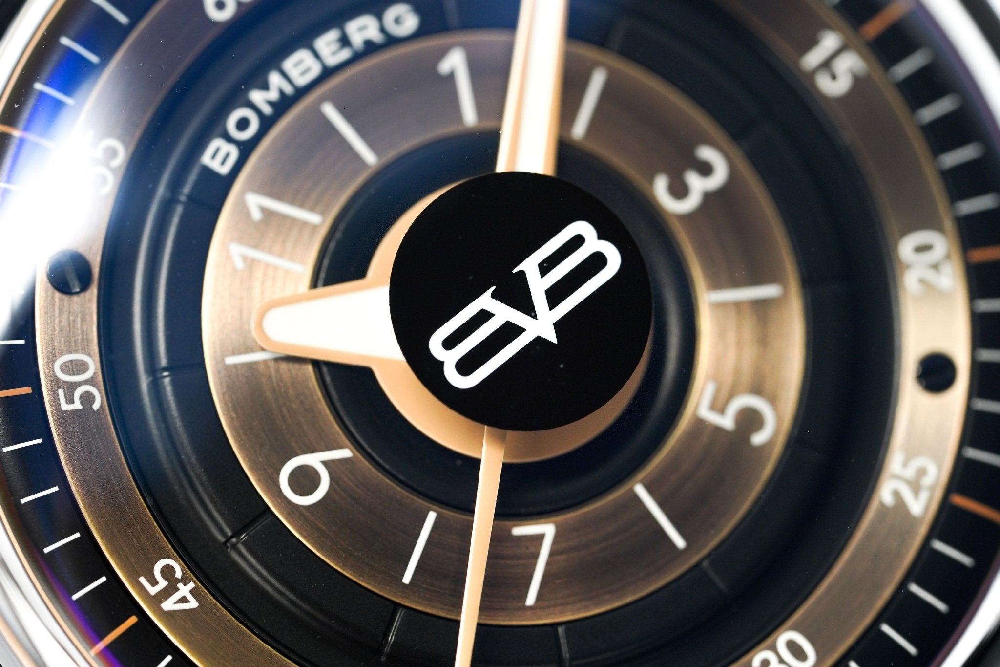 Bomberg Men's Watch BB-01 Black PVD Brown