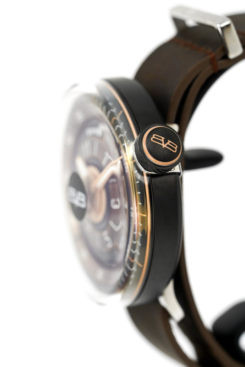 Bomberg Men's Watch BB-01 Black PVD Brown