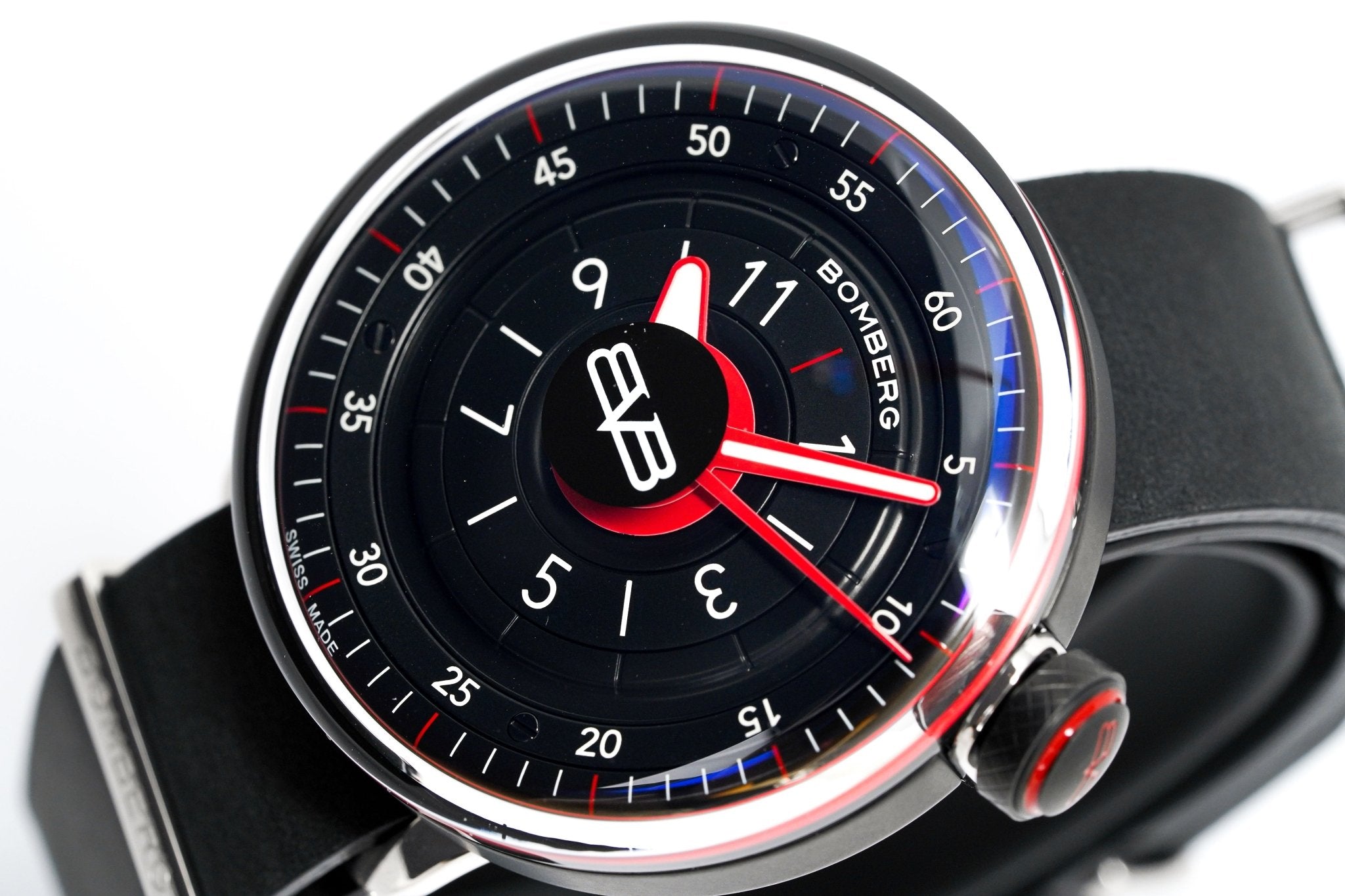Bomberg Men's Watch BB-01 Black PVD Red