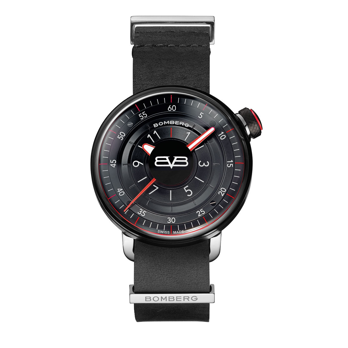 Bomberg Men's Watch BB-01 Black PVD Red