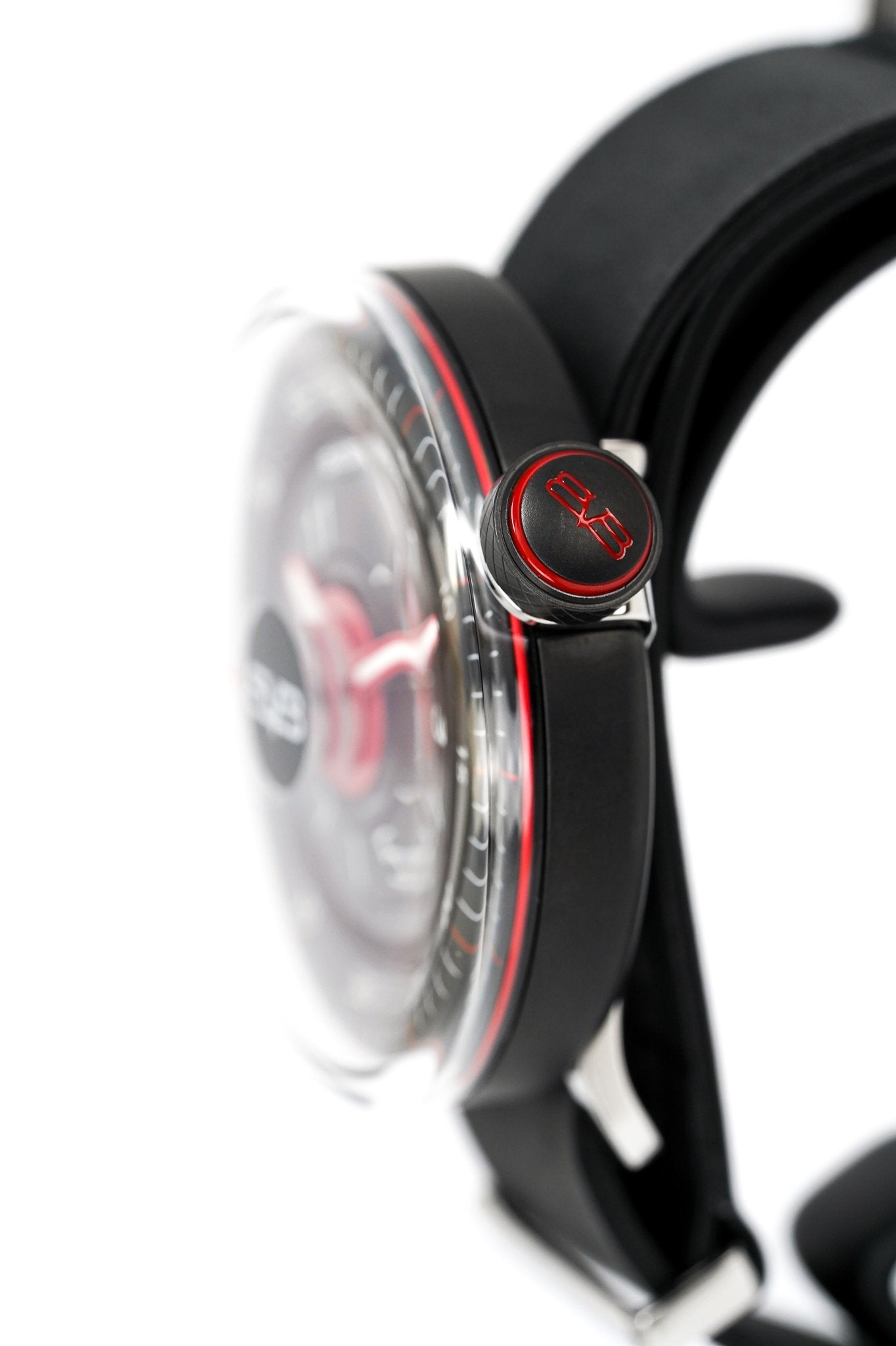 Bomberg Men's Watch BB-01 Black PVD Red
