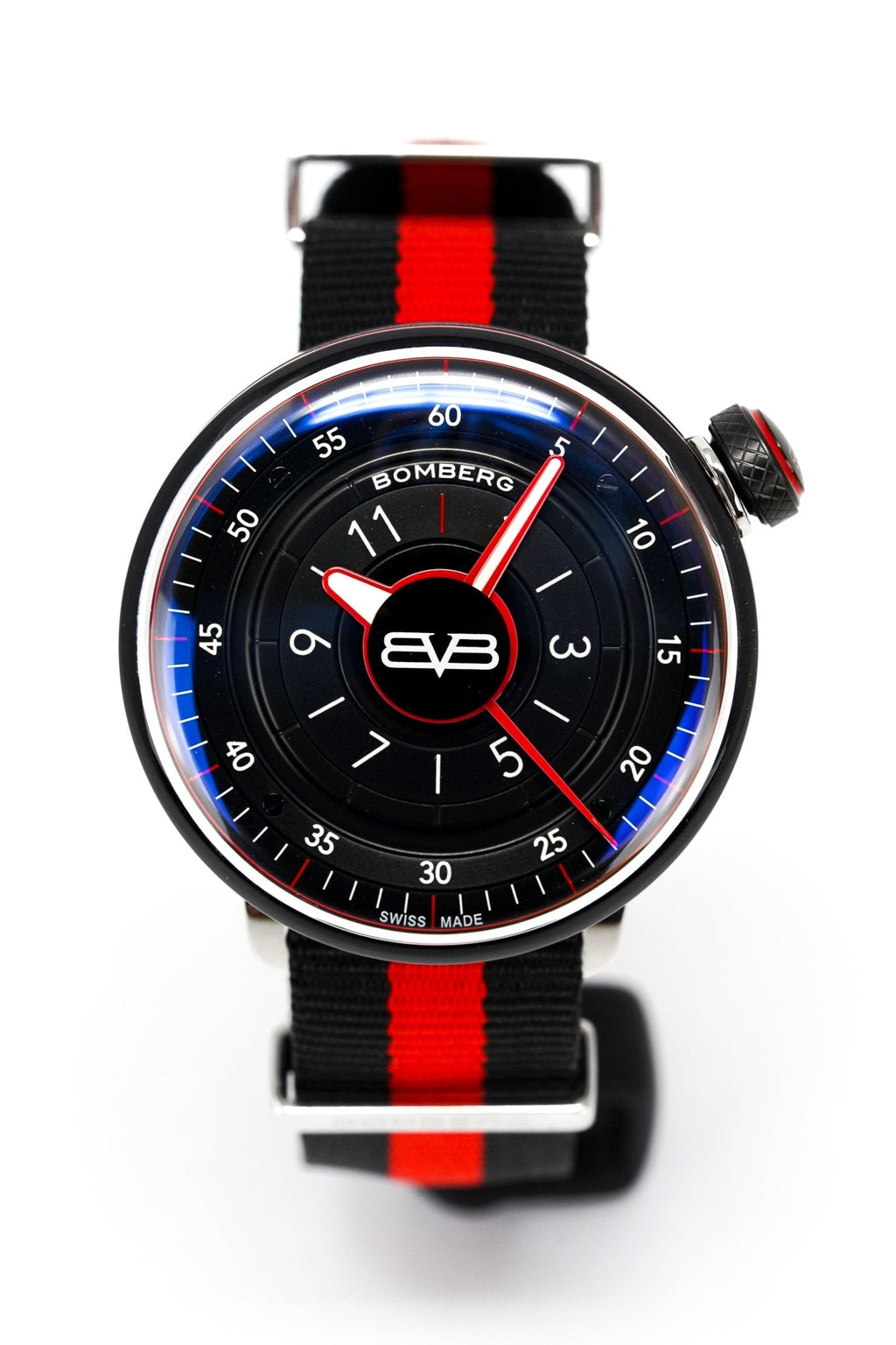 Bomberg Men's Watch BB-01 Black PVD Red