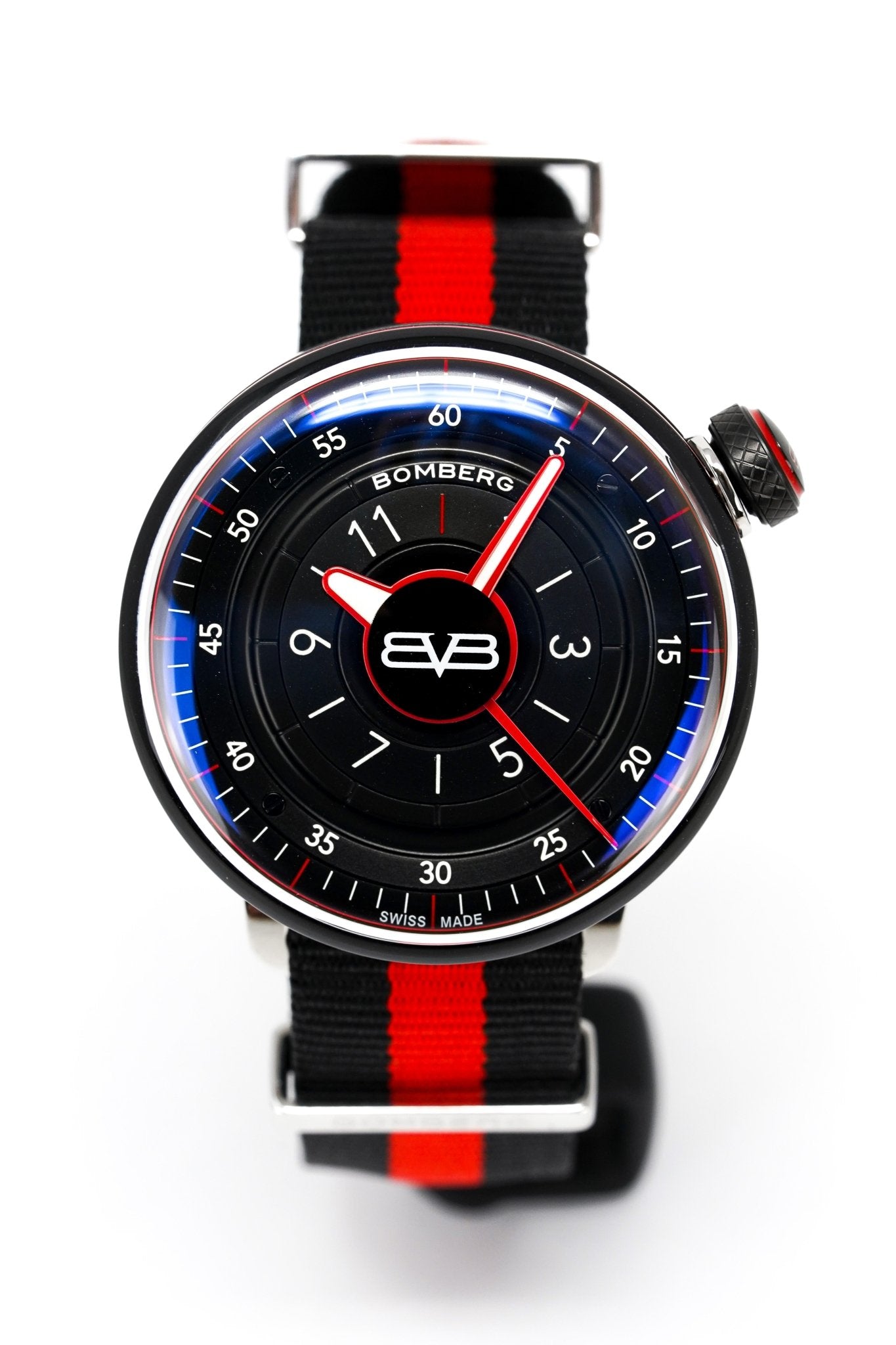 Bomberg Men's Watch BB-01 Black PVD Red