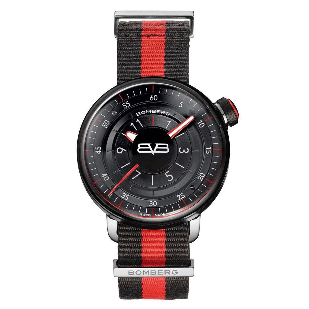 Bomberg Men's Watch BB-01 Black PVD Red