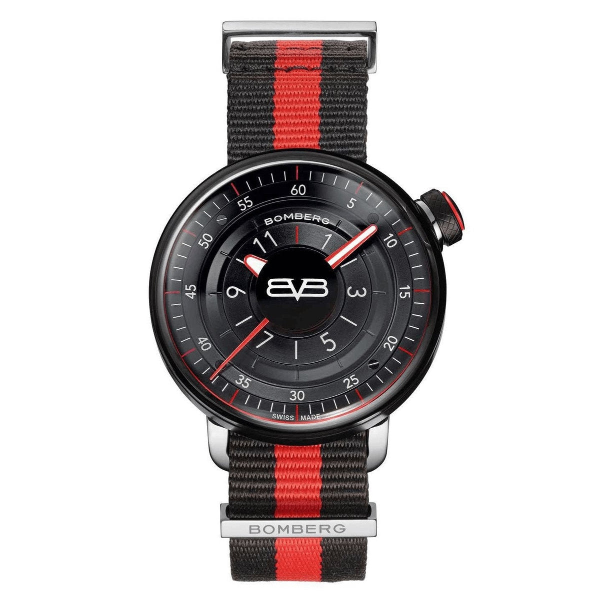 Bomberg Men's Watch BB-01 Black PVD Red