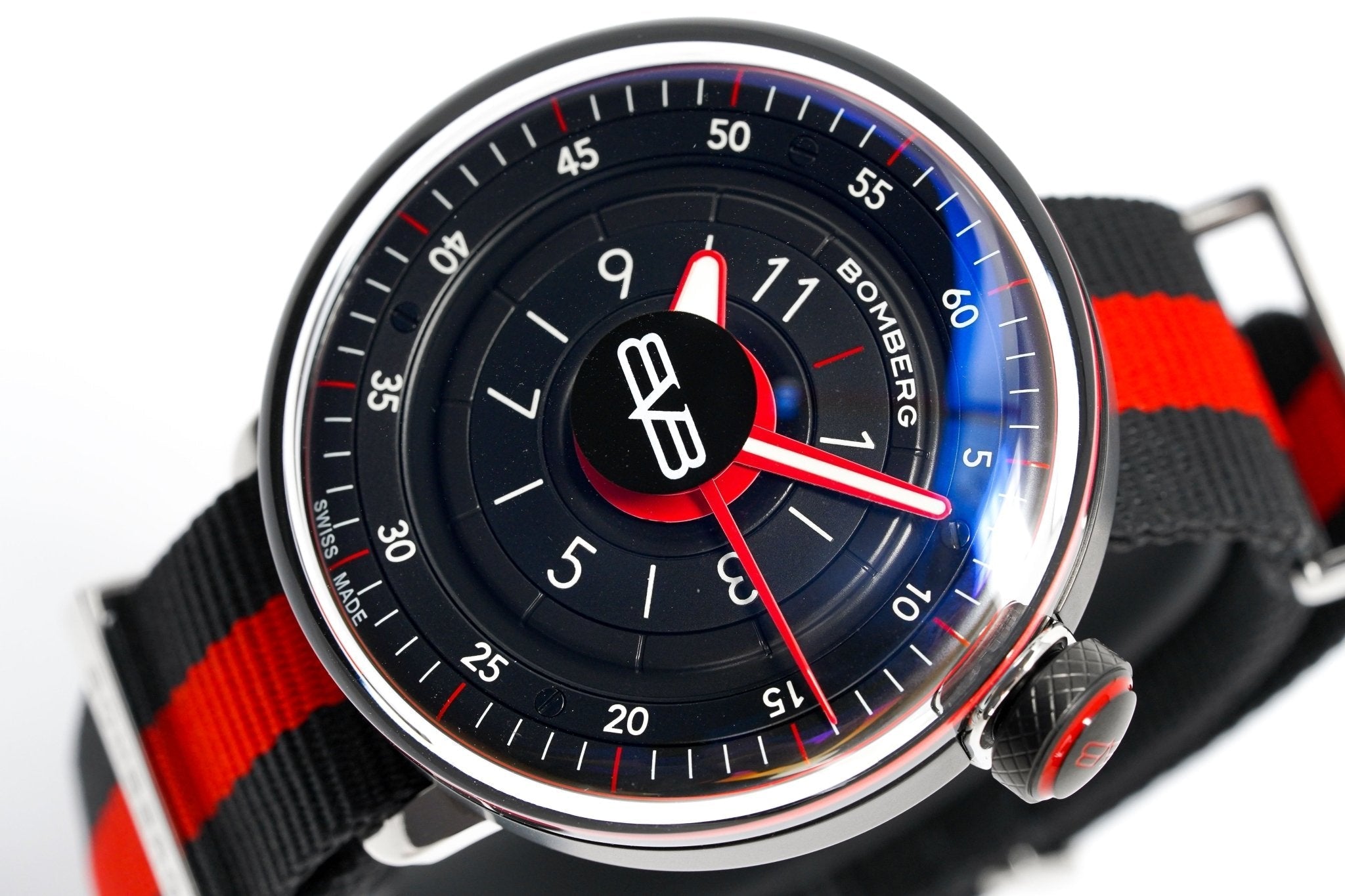 Bomberg Men's Watch BB-01 Black PVD Red