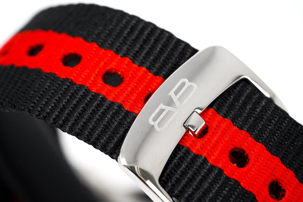 Bomberg Men's Watch BB-01 Black PVD Red