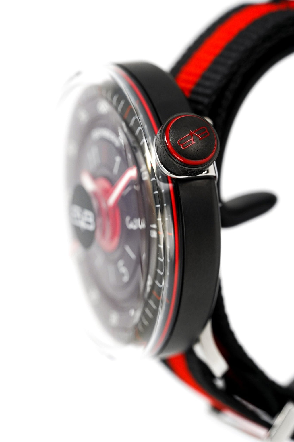 Bomberg Men's Watch BB-01 Black PVD Red