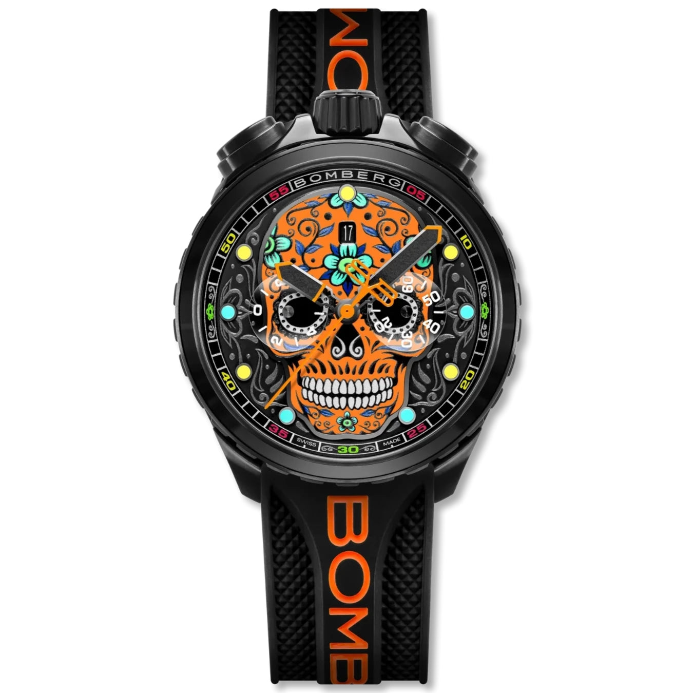 Bomberg Sugar Skull Orange Men's Limited Edition Watch