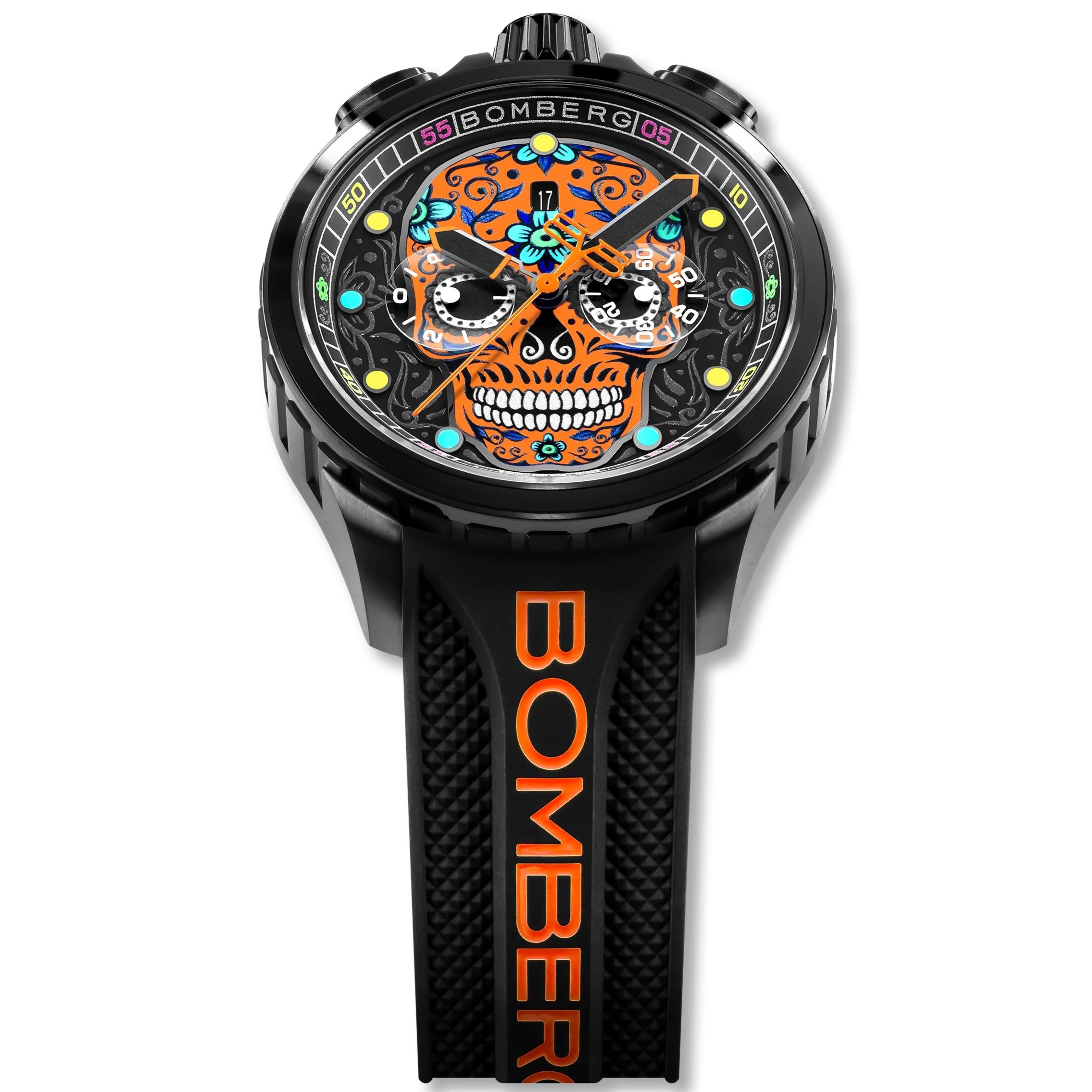 Bomberg Sugar Skull Orange Men's Limited Edition Watch