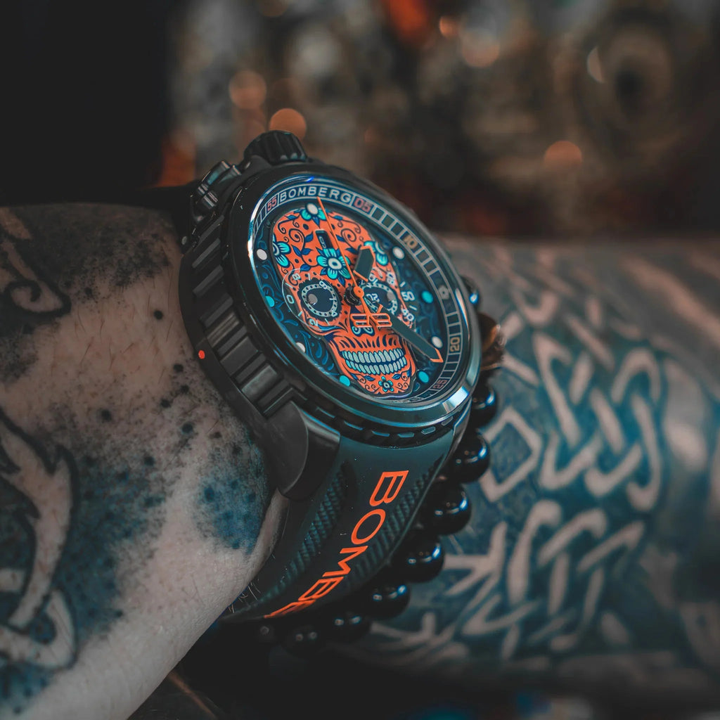Bomberg Sugar Skull Orange Men's Limited Edition Watch