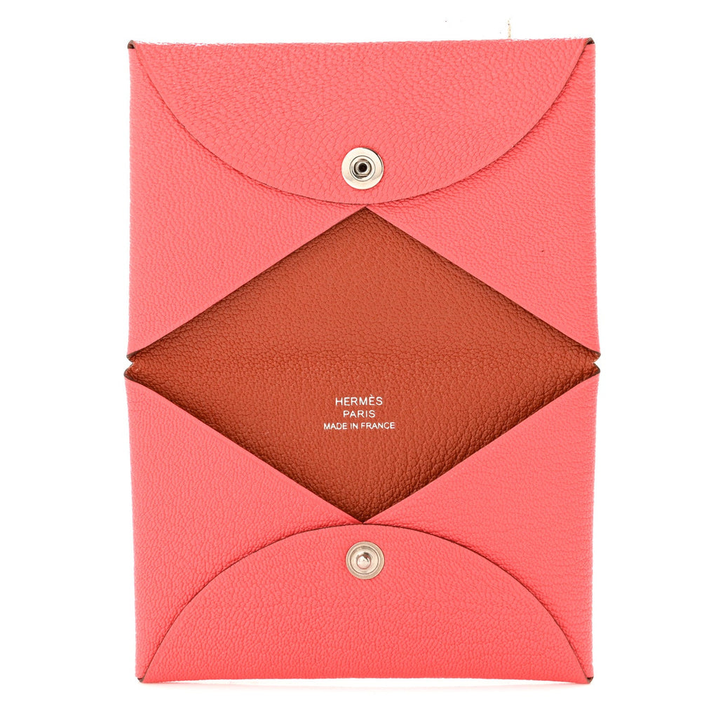 Chevre Mysore Verso Calvi Card Case Rose Texas Sienne