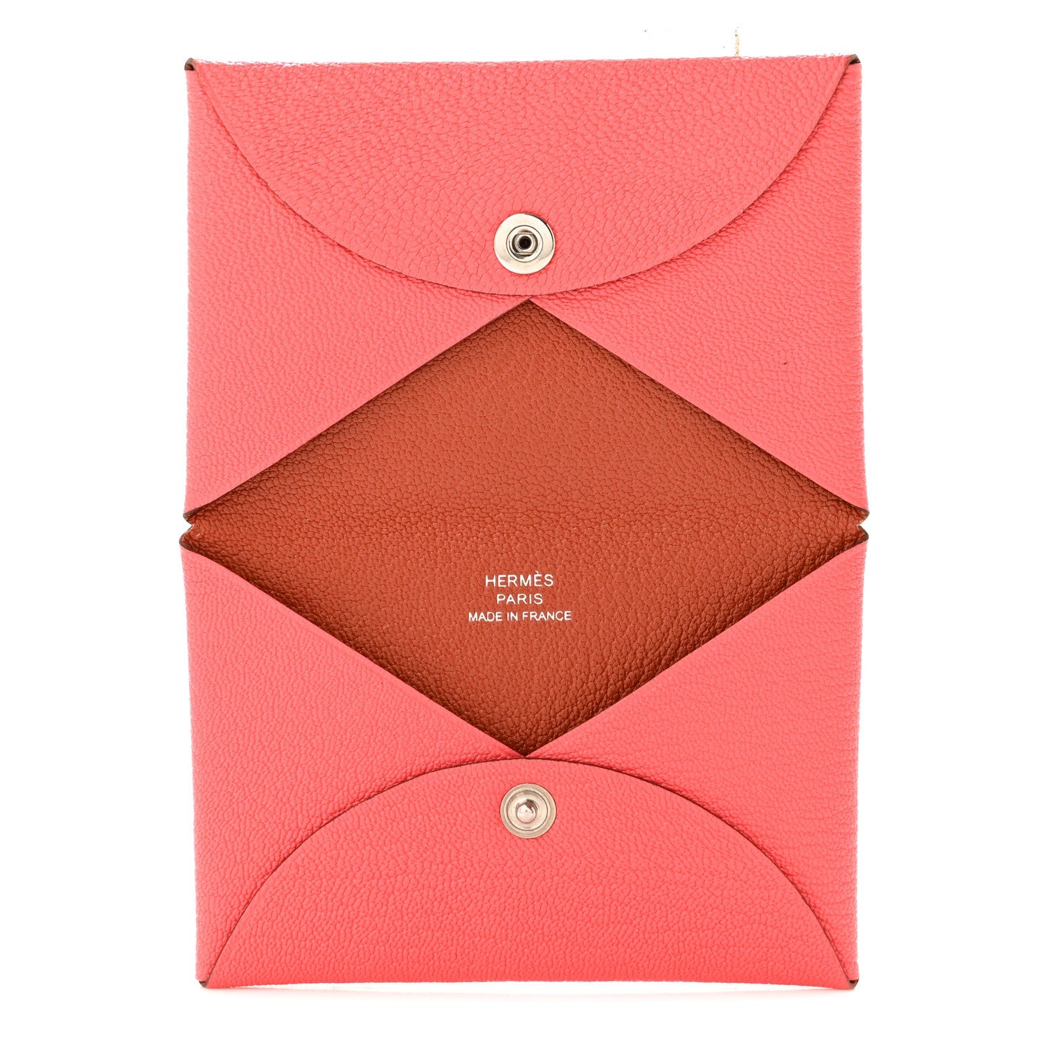 Chevre Mysore Verso Calvi Card Case Rose Texas Sienne