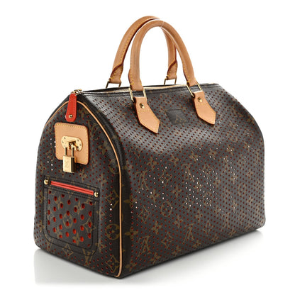 Monogram Perforated Speedy 30 Fuchsia