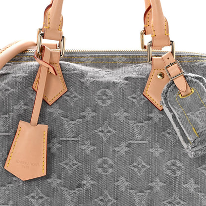Monogram Denim Speedy Soft 30 Washed Gray