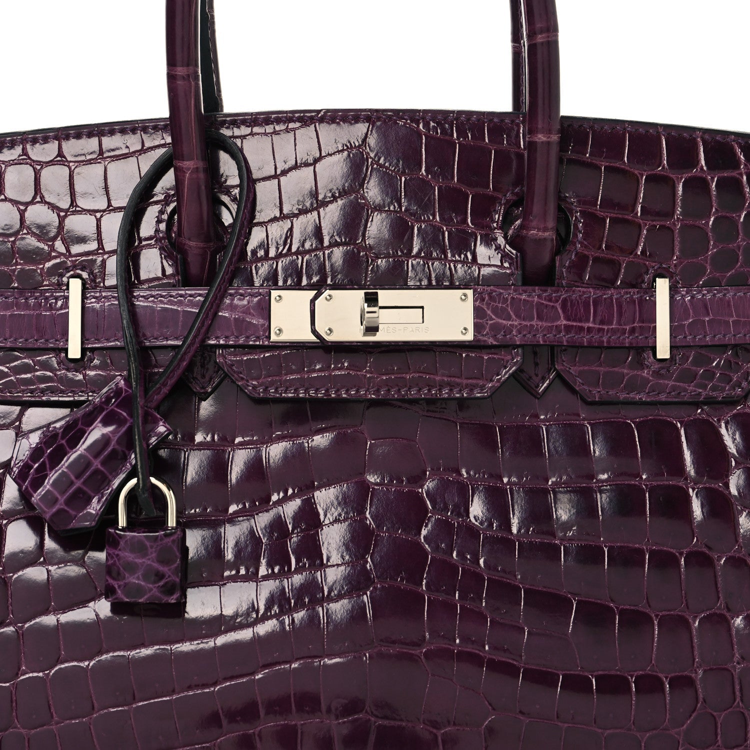 Shiny Niloticus Crocodile Birkin 30 Amethyst