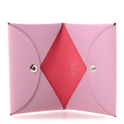 Epsom Horseshoe Calvi Card Case Mauve Sylvestre Rose Azalee