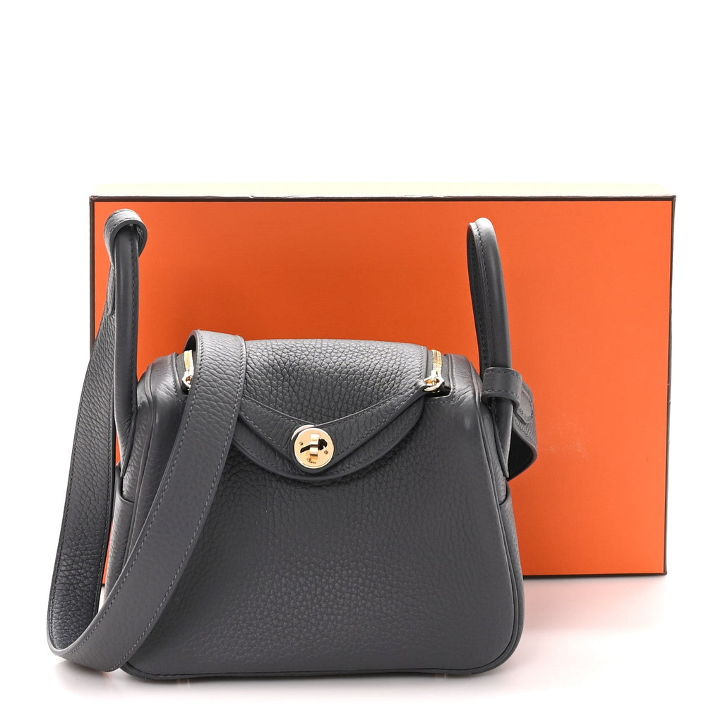 Taurillon Clemence Mini Lindy 20 Gris Misty