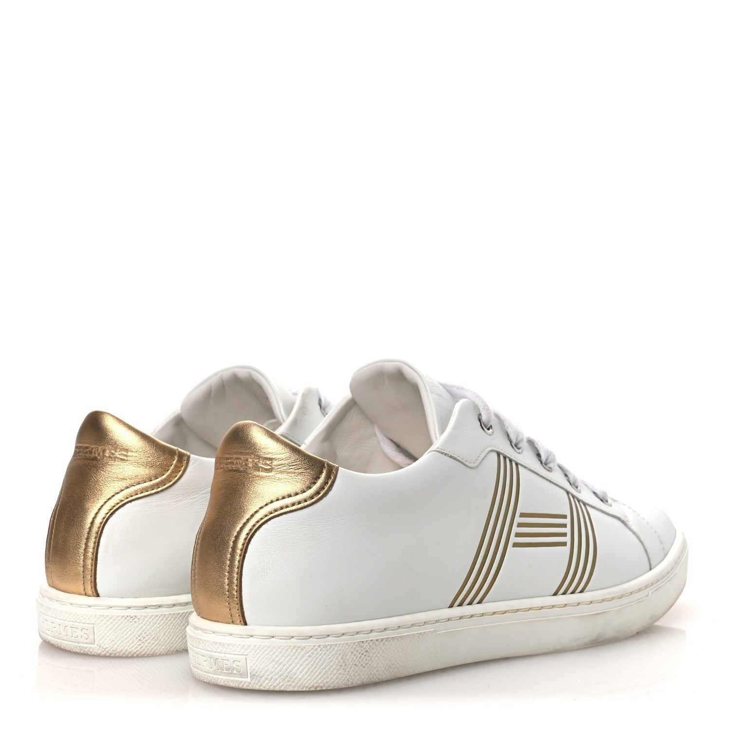 Metallic Calfskin Womens Advantage Sneakers 39.5 White Dore