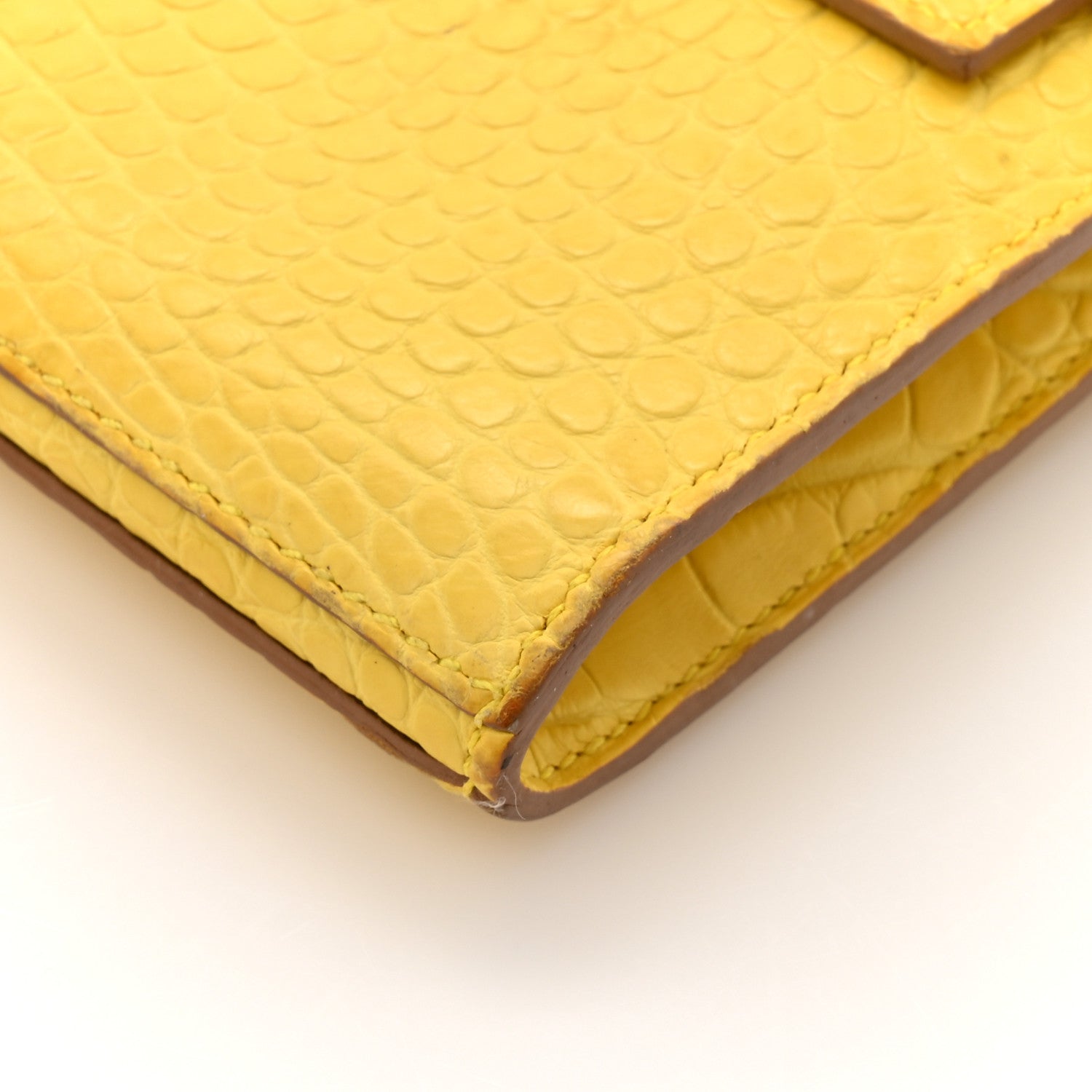 Matte Alligator Kelly Longue Wallet Mimosa