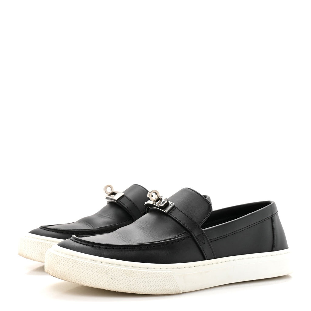 Calfskin Game Slip On Sneakers 38 Black
