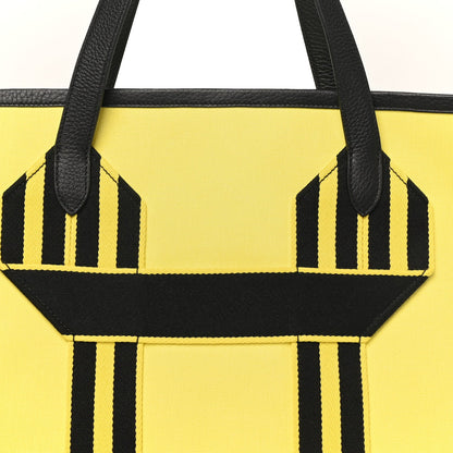 Militaire Canvas Taurillon Clemence  Wooly Wooly Pursangle MM Tote Jaune Black